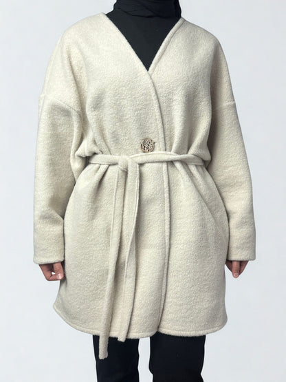 Oversize Jacke mit Bindegürtel