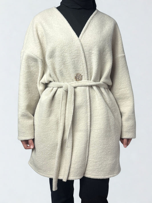 Oversize Jacke mit Bindegürtel